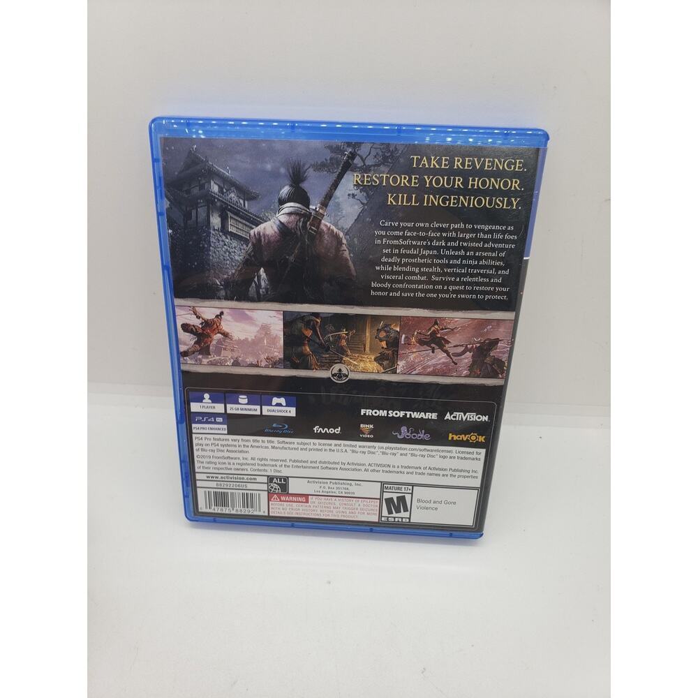 Sekiro Shadows Die Twice PlayStation 4 PS4 Video Game Complete Working - Picture 2 of 4